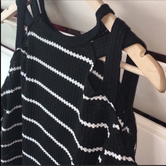 Black Striped Caged Blouse - Picture 2 of 5